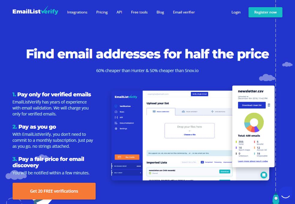 screenshot of Email List Verify
